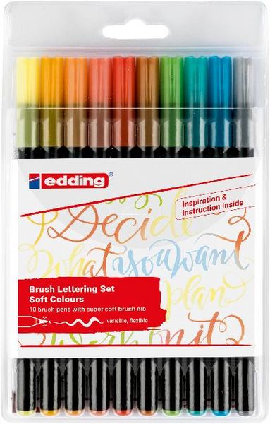 Produktbild: Edding Filzstifte Brush Lettering 10er Set