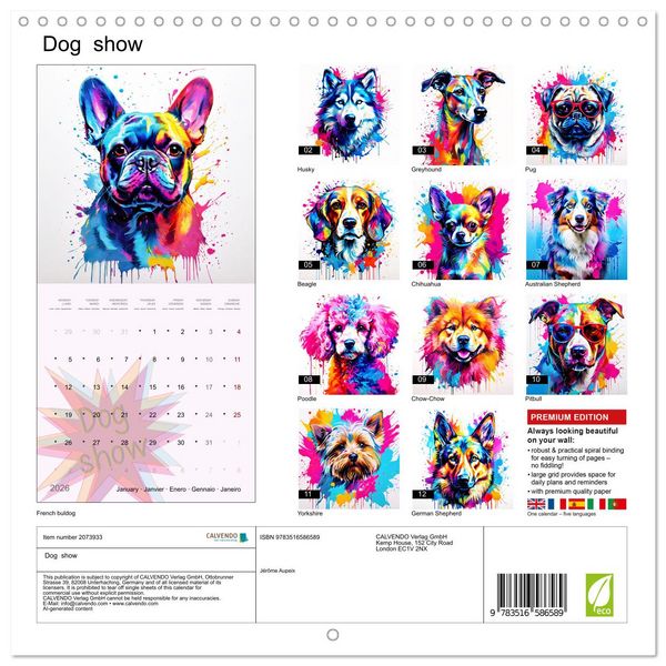 Produktbild: Dog show (Wall Calendar 2026 12 &times; 12 Inch) CALVENDO 12 Month Wall Calendar