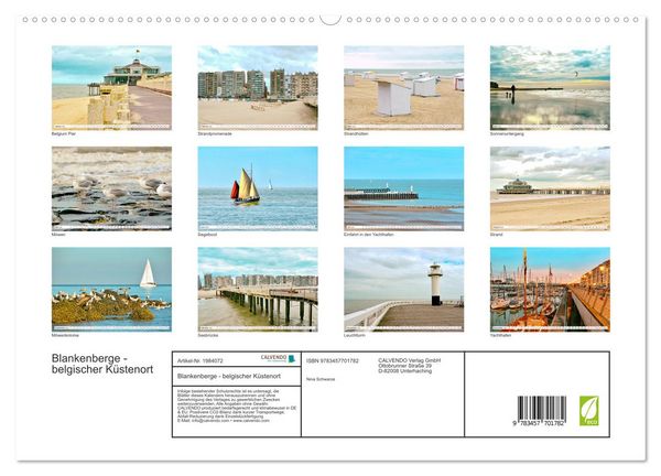 Produktbild: Blankenberge - belgischer K&uuml;stenort (hochwertiger Premium Wandkalender 2026 DIN A2 quer), Kunstdruck in Hochglanz