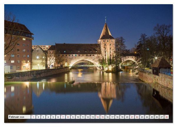 Produktbild: N&uuml;rnberg - Am Tag und in der Nacht (Wandkalender 2026 DIN A4 quer), CALVENDO Monatskalender