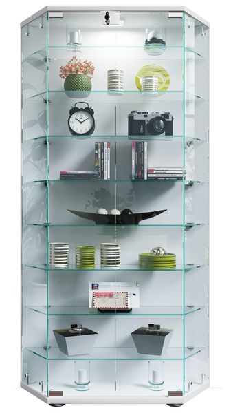 Produktbild: Holz Glas Stand Vitrine Sammelvitrine Cenila XL