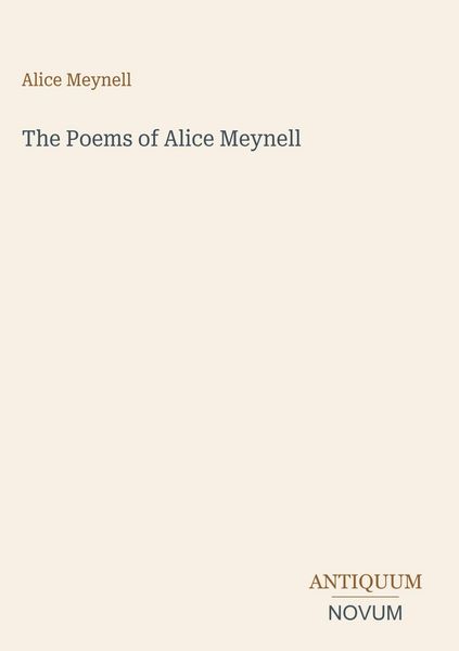 Produktbild: The Poems of Alice Meynell
