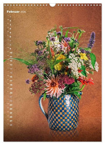 Produktbild: Blumenschmuck in Bunzlau Keramik (Wandkalender 2026 DIN A3 hoch), CALVENDO Monatskalender