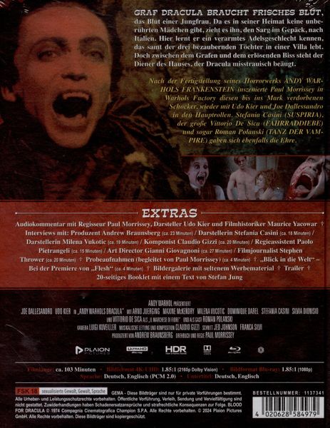 Produktbild: Andy Warhols Dracula - Mediabook - Cover C (4K Ultra HD + 2 Blu-rays)