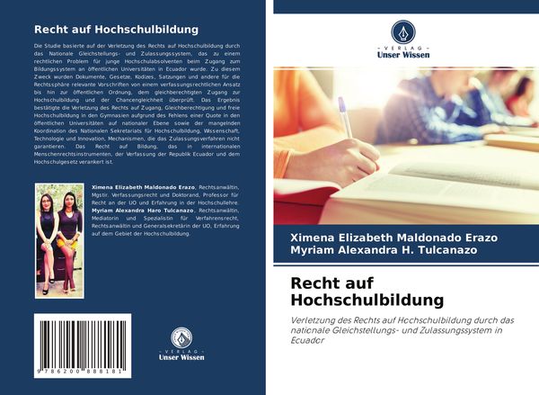 Recht auf Hochschulbildung, Taschenbuch von Ximena Elizabeth Maldonado Erazo , Myriam Alexandra H. Tulcanazo, Sciencia Scripts, 9786200888181