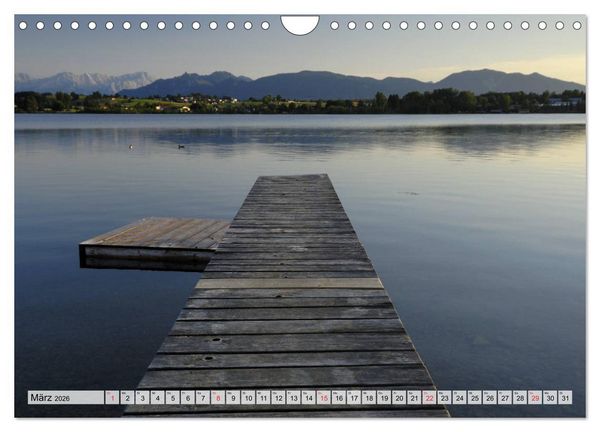 Produktbild: Das Blaue Land - Himmel, Seen und Berge im bayerischen Voralpenland (Wandkalender 2026 DIN A4 quer), CALVENDO Monatskalender