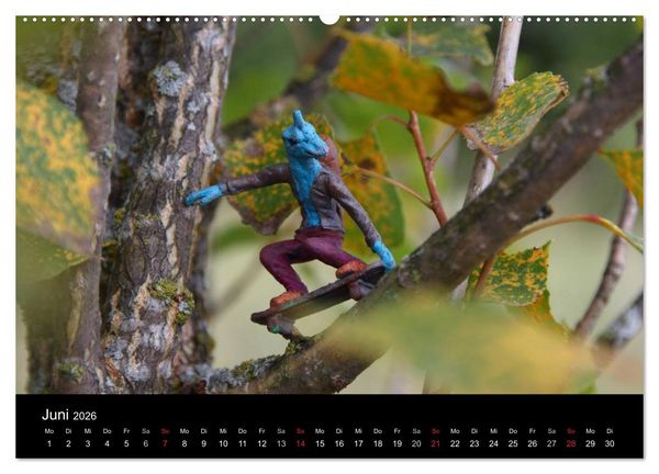 Produktbild: Micro Dino Skaters 2026 (Wandkalender 2026 DIN A2 quer), CALVENDO Monatskalender
