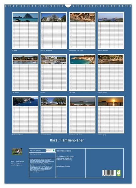 Produktbild: Ibiza / Familienplaner (Wandkalender 2026 DIN A2 hoch), CALVENDO Monatskalender
