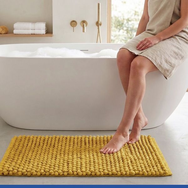 Produktbild: Badteppich Mod. Solivo Senfgelb, 50 x 80 cm, rutschfest und waschbar bis 30 &deg;C