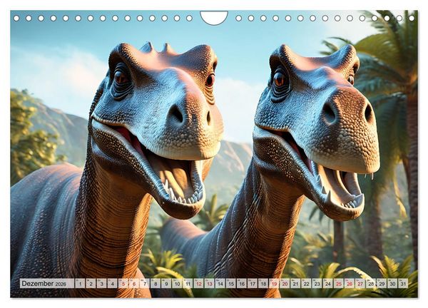 Produktbild: Dinosaurier - die Welt der Urzeitgiganten (Wandkalender 2026 DIN A4 quer), CALVENDO Monatskalender