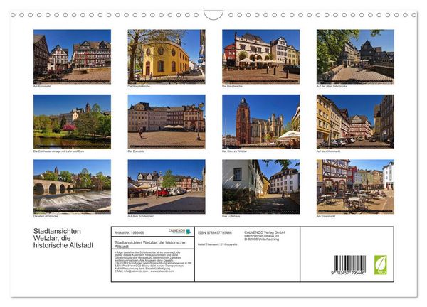 Produktbild: Stadtansichten Wetzlar, die historische Altstadt (Wandkalender 2026 DIN A3 quer), CALVENDO Monatskalender