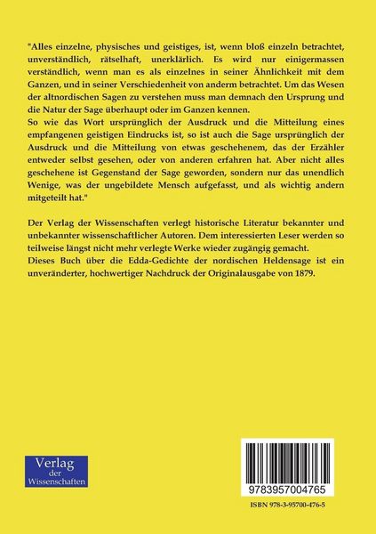Produktbild: Die Edda-Gedichte der nordischen Heldensage