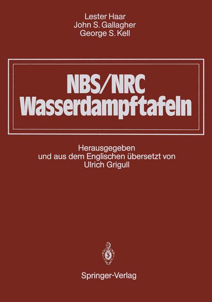 Produktbild: NBS/NRC Wasserdampftafeln
