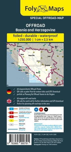 Produktbild: FolyMaps OFFROAD Bosnien-Herzegowina 1:250 000