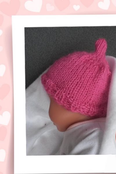 Produktbild: Strickanleitung Babym&uuml;tze tragbar von 0-3 Monate