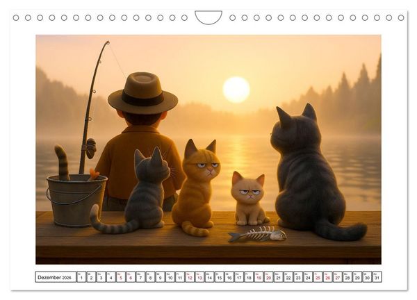 Produktbild: Katzen w&uuml;rden Fische kaufen (Wandkalender 2026 DIN A4 quer), CALVENDO Monatskalender