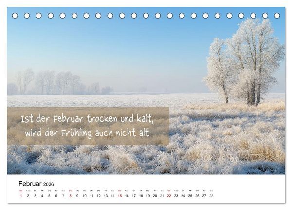 Produktbild: Bauernregeln Kalender - Rhythmus der Jahreszeiten (Tischkalender 2026 DIN A5 quer), CALVENDO Monatskalender