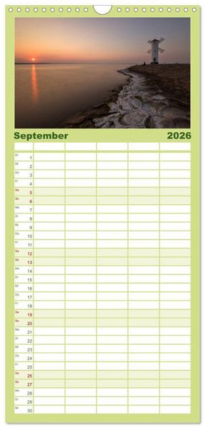Produktbild: Familienplaner 2026 - Ostsee Sehnsucht mit 5 Spalten (Wandkalender, 21 x 45 cm) CALVENDO