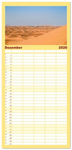 Produktbild: Familienplaner 2026 - Wundervolles Dubai mit 5 Spalten (Wandkalender, 21 x 45 cm) CALVENDO