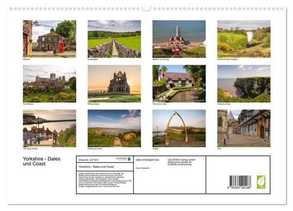 Produktbild: Yorkshire - Dales und Coast (hochwertiger Premium Wandkalender 2027 DIN A2 quer), Kunstdruck in Hochglanz