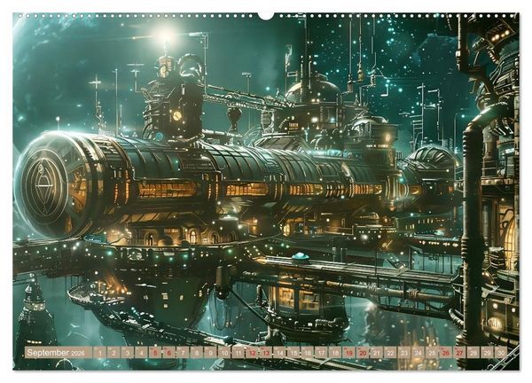 Produktbild: Steampunk im Weltall (Wandkalender 2026 DIN A2 quer), CALVENDO Monatskalender