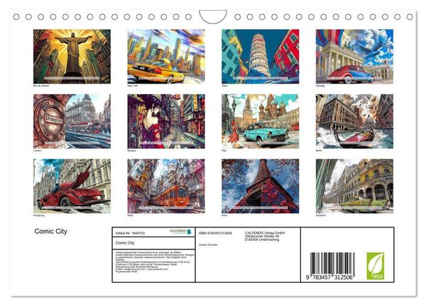 Produktbild: Comic City (Wandkalender 2026 DIN A4 quer), CALVENDO Monatskalender