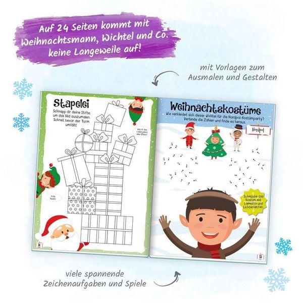 Produktbild: Tr&ouml;tsch Besch&auml;ftigungsbuch Malbuch mit Stickern Bastelbuch Weihnachtszauber