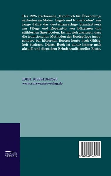 Produktbild: Handbuch f&uuml;r &Uuml;berholungsarbeiten an Motor-, Segel- und Ruderbooten