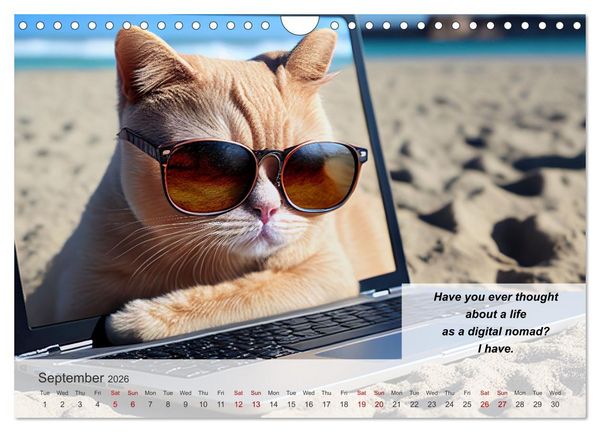 Produktbild: The humoristic cat guide (Wall Calendar 2026 DIN A4 landscape), CALVENDO 12 Month Wall Calendar