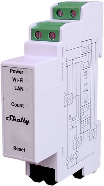Produktbild: Shelly Shelly Pro 3EM 400A Stromz&auml;hler Bluetooth, Wi-Fi