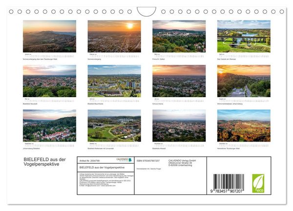 Produktbild: BIELEFELD aus der Vogelperspektive (Wandkalender 2026 DIN A4 quer), CALVENDO Monatskalender