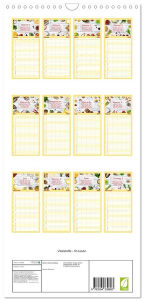 Produktbild: Familienplaner 2027 - Vitalstoffe - fit essen mit 5 Spalten (Wandkalender, 21 x 45 cm) CALVENDO