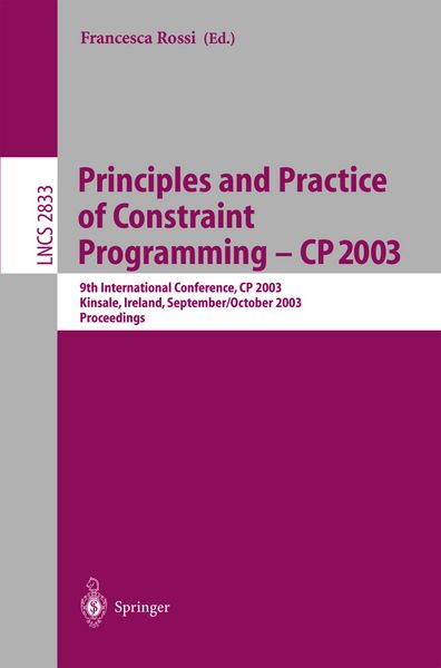 Produktbild: Principles and Practice of Constraint Programming - CP 2003