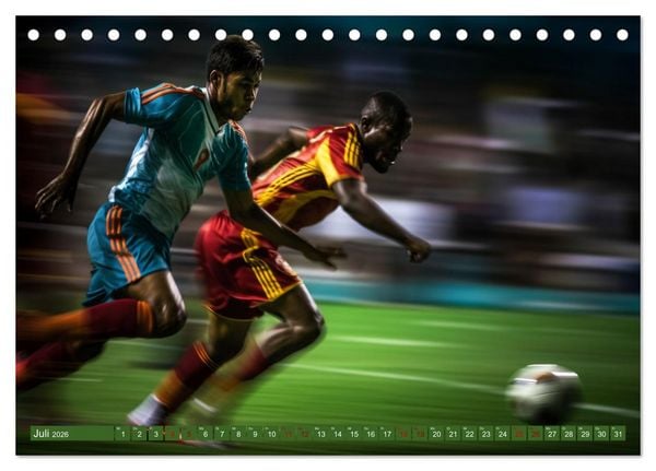 Produktbild: Fu&szlig;ball - Dynamik am Ball (Tischkalender 2026 DIN A5 quer), CALVENDO Monatskalender