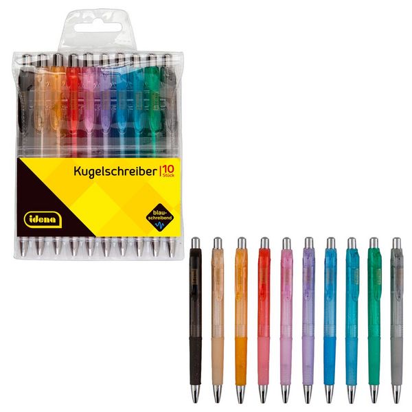 Idena Kugelschreiber transluzent 14cm 10 Stück
