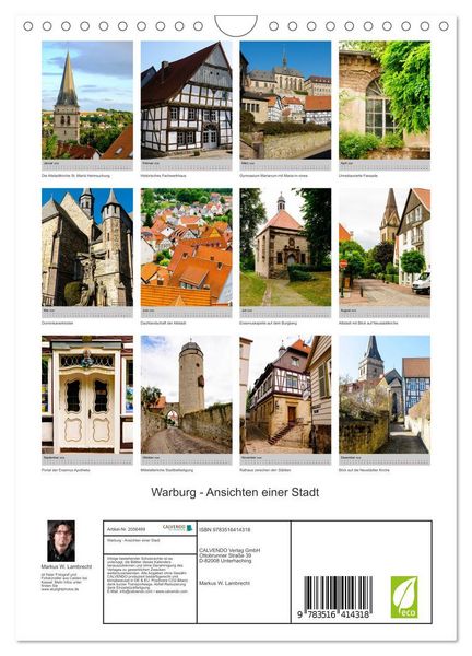 Produktbild: Warburg - Ansichten einer Stadt (Wandkalender 2026 DIN A4 hoch), CALVENDO Monatskalender
