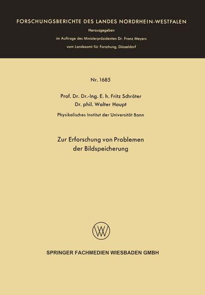 Produktbild: Zur Erforschung von Problemen der Bildspeicherung
