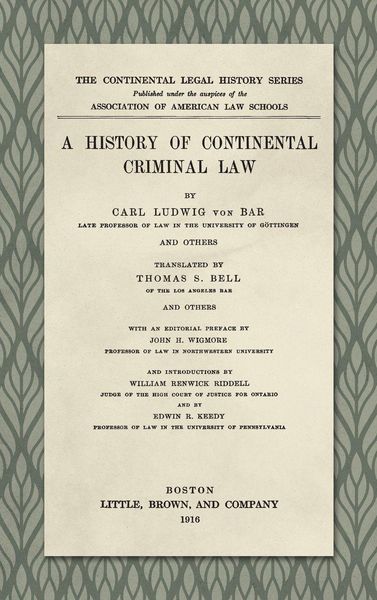 Produktbild: A History of Continental Criminal Law (1916)