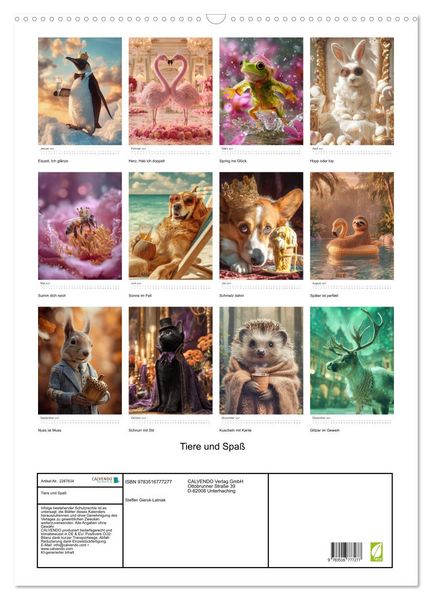 Produktbild: Tiere und Spa&szlig; (Wandkalender 2027 DIN A2 hoch), CALVENDO Monatskalender