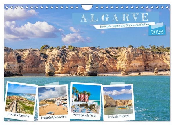 Algarve - Portugals malerische Küstenlandschaften (Wandkalender 2026 DIN A4 quer), CALVENDO Monatskalender