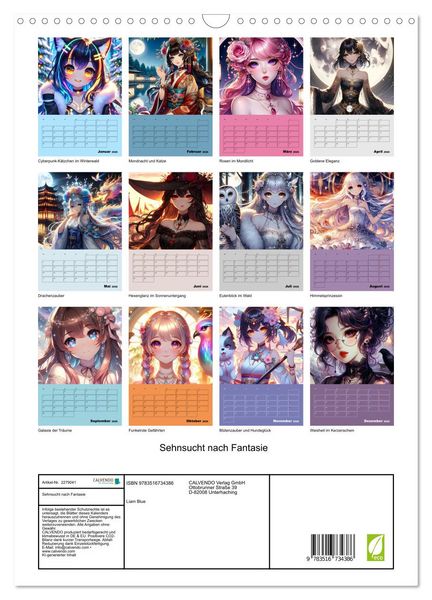 Produktbild: Sehnsucht nach Fantasie (Wandkalender 2026 DIN A3 hoch), CALVENDO Monatskalender