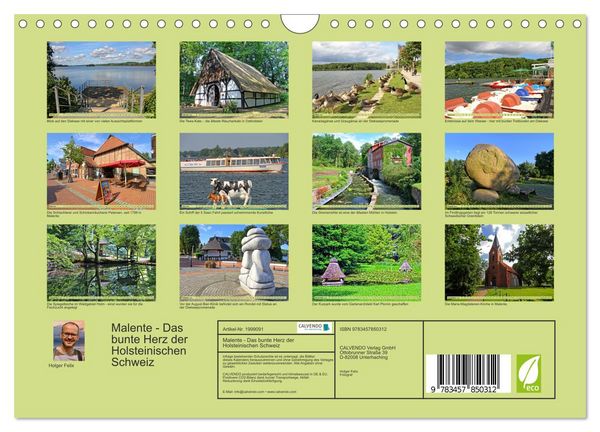 Produktbild: Malente - Das bunte Herz der Holsteinischen Schweiz (Wandkalender 2026 DIN A4 quer), CALVENDO Monatskalender