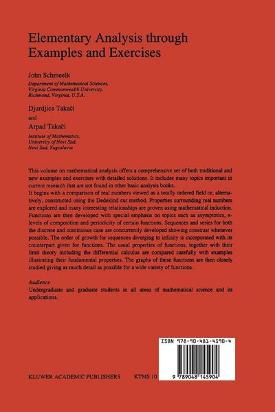 Produktbild: Elementary Analysis through Examples and Exercises