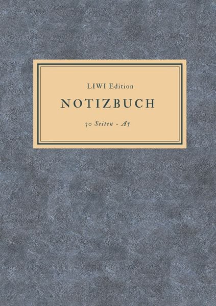 Produktbild: D&uuml;nnes Notizbuch A5 liniert - Notizheft 30 Seiten 90g/m&sup2; - Softcover blau meliert - Papier