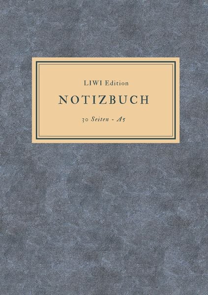 Produktbild: D&uuml;nnes Notizbuch A5 liniert - Notizheft 30 Seiten 90g/m&sup2; - Softcover blau meliert