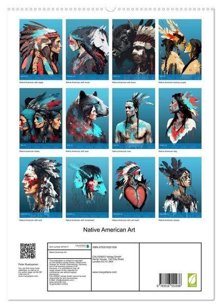 Produktbild: Native American Art (High Quality Premium Wall Calendar 2026 DIN A2 portrait),CALVENDO 12 Month Wall Calendar