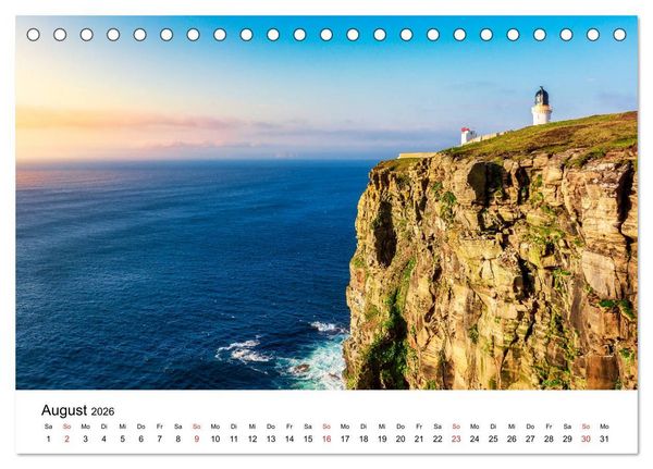 Produktbild: Schottlands Leuchtt&uuml;rme (Tischkalender 2026 DIN A5 quer), CALVENDO Monatskalender