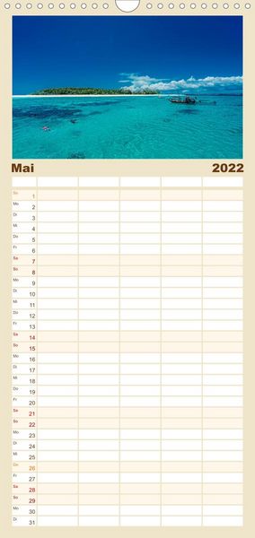 Produktbild: Familienplaner Karibu Sansibar (Wandkalender 2022 , 21 cm x 45 cm, hoch)