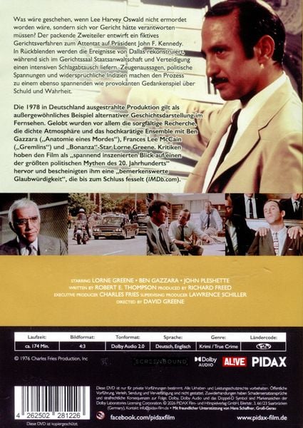 Produktbild: Wer erschoss John F. Kennedy? (The Trial of Lee Harvey Oswald) / Der komplette Zweiteiler &uuml;ber das Kennedy-Attentat mit &bdquo;Bonanza&ldquo;-Star Lorne Greene (Pidax Historien-Klassiker)