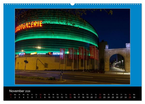 Produktbild: Schweinfurt bei Nacht verzaubernd und bunt (Wandkalender 2026 DIN A2 quer), CALVENDO Monatskalender